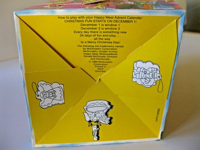 Vintage 1989 McDonalds Advent Calendar Happy Meal Box Printed W Germany  Rare VGC | eBay