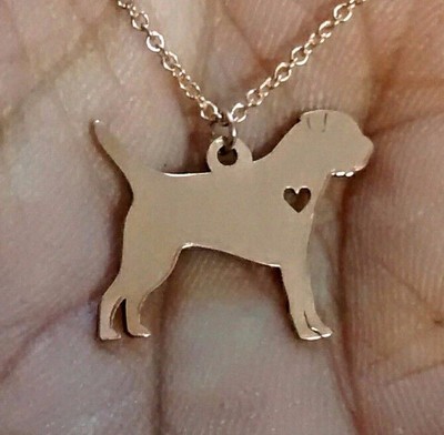 Border Terrier Necklace Sterling Silver Jewelry Gold Rose Gold Dog  Charm