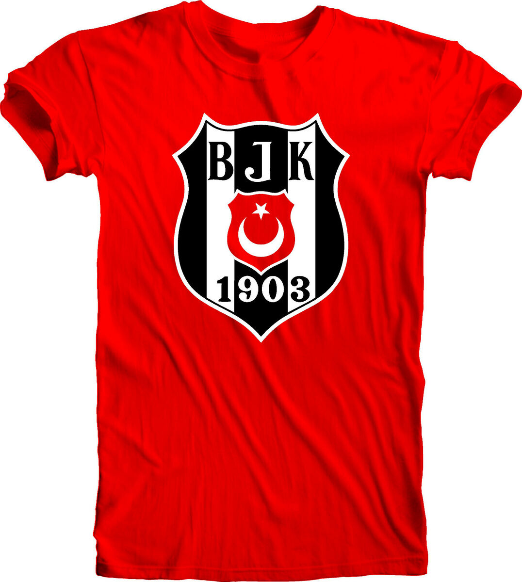 Besiktas JK Soccer Football Men's T Tee Shirt Handmade Team Sports Red  Futbol s