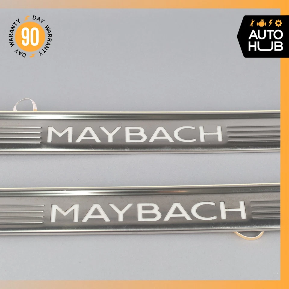 Juego de alféizares de puerta iluminados delantera izquierda y derecha OEM Mercedes W222 Maybach S600 Foto 4 de 4