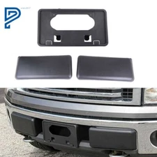 Front Bumper Guards Pads+License Plate Frame Bracket Black For Ford F-150 09-14