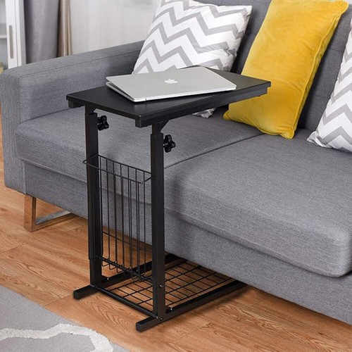 Height Adjustable Computer Laptop Desk Mobile C-Shaped Sofa Bed Tray Side Table - Picture 9 of 19