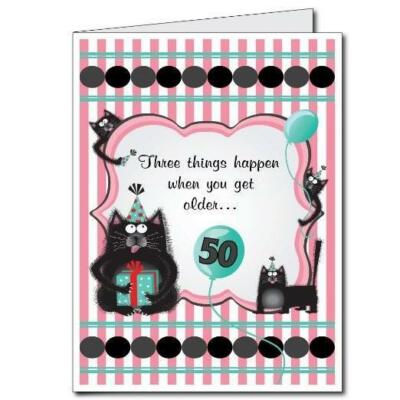 Cat 50th Birthday Card, 50th Cat Dad Gift, Cat Mum 50th