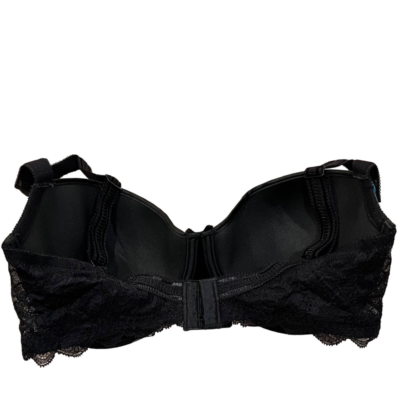 Chantelle 32DDD Contour Bra Blue Bra with Black Lace Gem