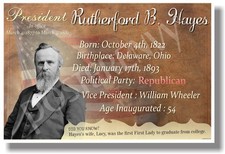 Presidential Series - Rutherford Hayes - NEW Famous U.S. President POSTER