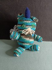 Handmade Stuffed Animal Crochet Cat With Wings And Horn