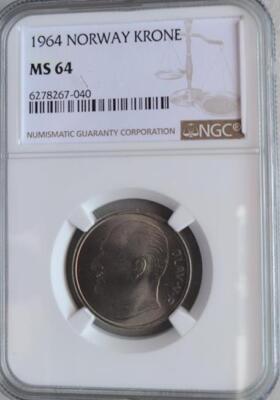 Norway 1 Krone 1964 NGC MS 64 | eBay