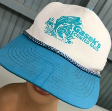 VTG Gasek's Scented Baits Fishing Discolored Snapback Baseball Cap Hat