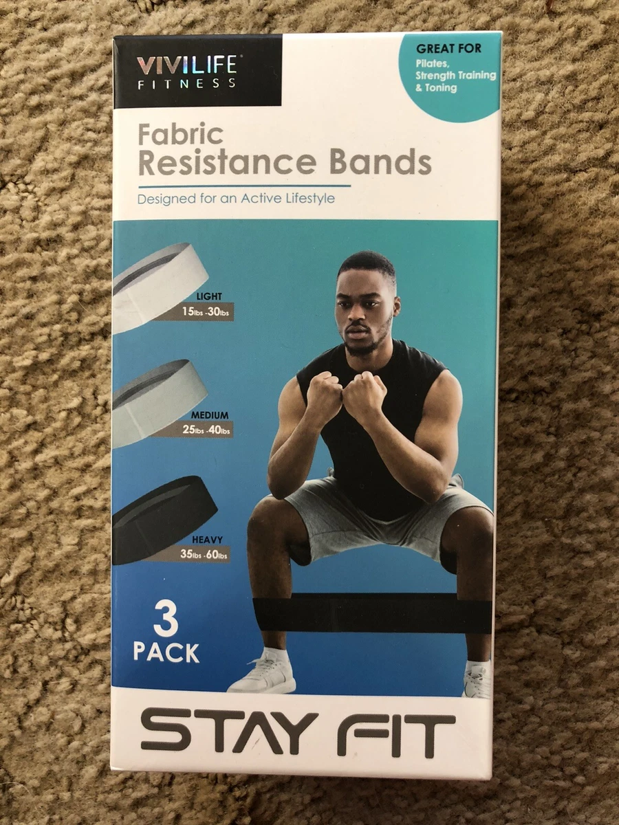VIVILIFE FITNESS Fabric Resistance Bands Stay Fit 3 PACK eBay