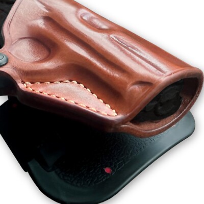 Leather OWB Paddle Holster Open Top Fits, Jimenez Arms JA380 2.75