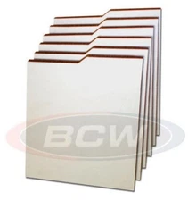 New BCW (Lot of 6) Corrugated Cardboard White Comic Book Dividers, Double Thick