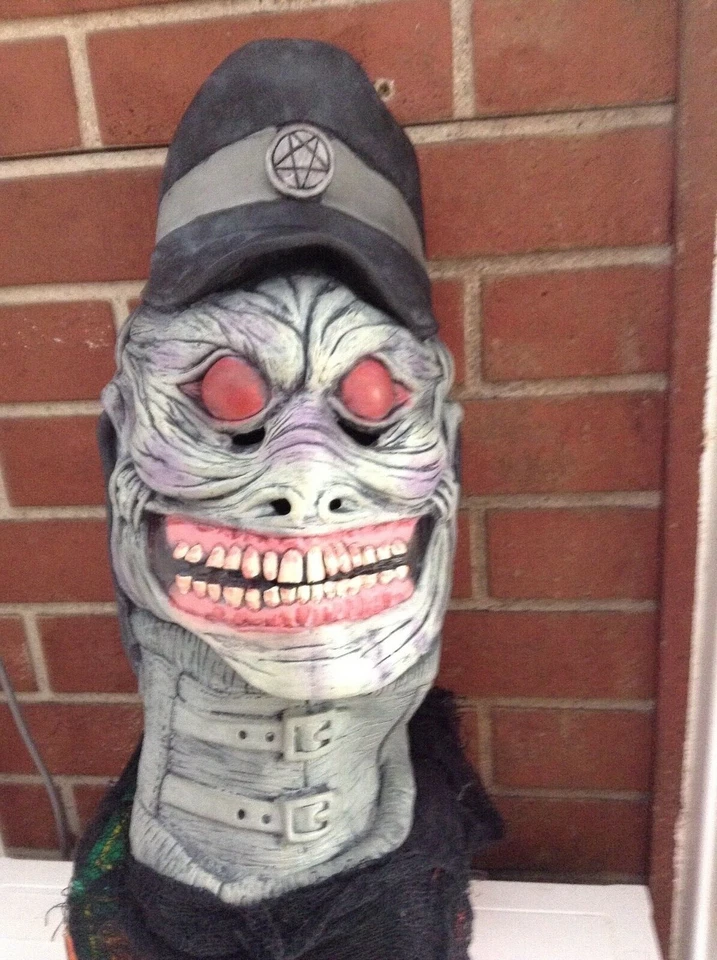 Halloween/Horror - Full Oversized Overhead and Neck Skeleton Cop Latex Mask - Image 2 of 4