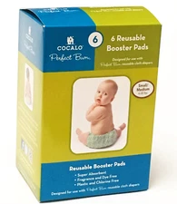 6 PC COCALO Perfect Bum Reusable Booster Pads Liners Cloth Diapers SMALL MEDIUM