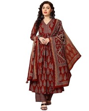 Women Viscose Printed Kurta Pant Dupatta Set