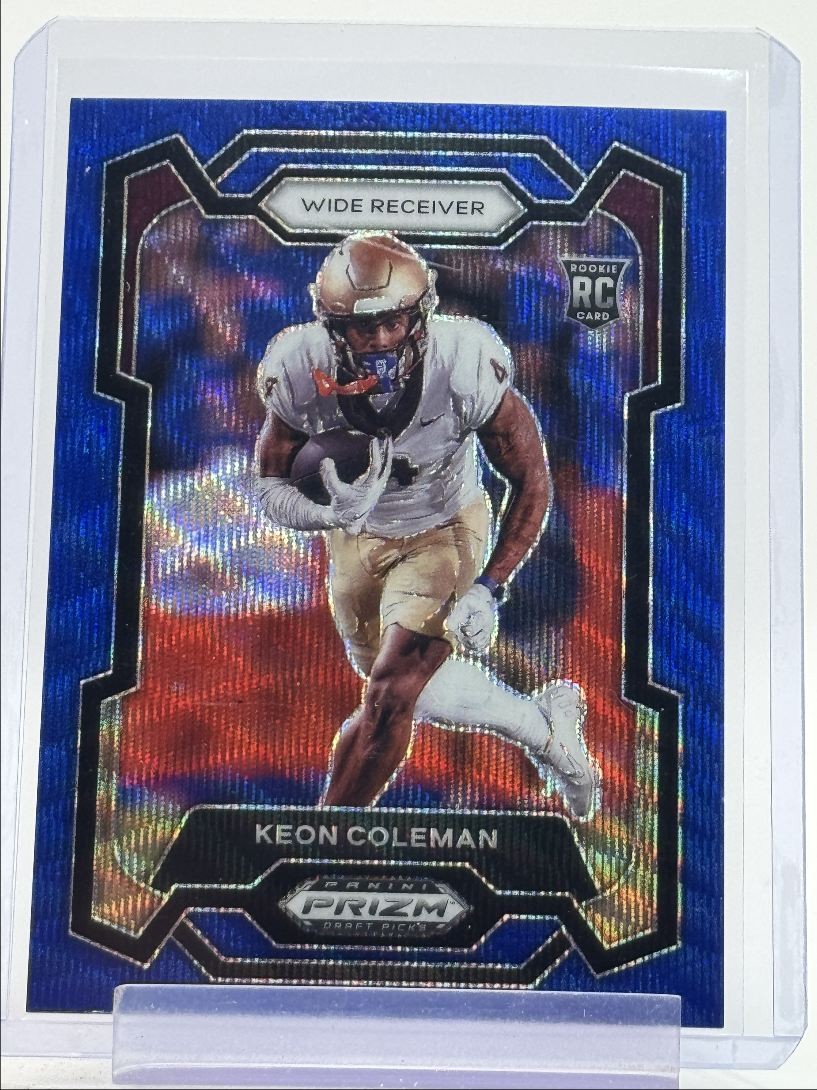 KEON COLEMAN 2024 PANINI PRIZM DRAFT ROOKIE BLUE WAVE RC /249 Q6084