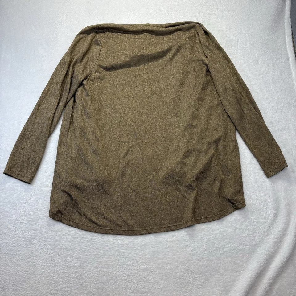 Кардиган женский Lauren Ralph Lauren 1X металлик золото водопад открытый передний - Изображение 3 из 4