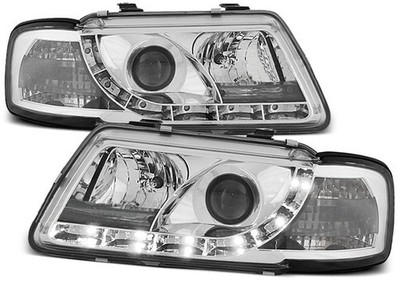 Headlights for Audi A3 8L 1996 1997 1998 1999 2000 VR-1112 Daylight Chrome