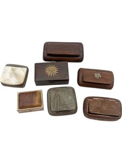Collection of Antique Snuff Boxes Mixed Materials Used