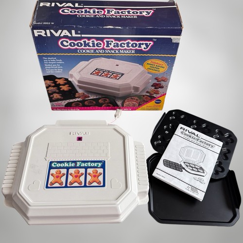 Vintage Rival Cookie Factory Cookie Snack Maker Tested Working #9952 W 