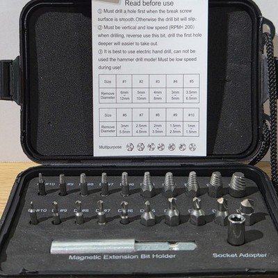 22 Pcs BE91EITER Damaged Screw Extractor Set Stripped Kit for Broken Bolts