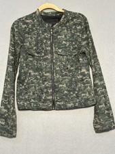 Sanctuary Women's Sz M Jacket Camouflage Bomber Jacket Green Army Outerwear