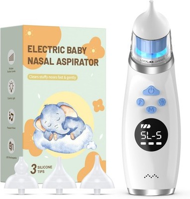 pudult Nasal Aspirator for Baby, Baby Nose Sucker with 3 Soft Silicone Tips, 5