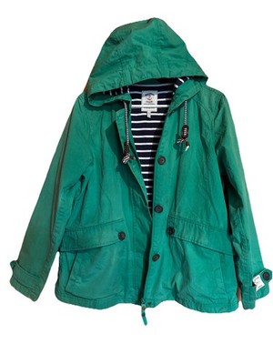women's Joules Waterproof Spring Jacket Green Mariners Grade Coat Sze 8