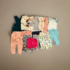 Lot Of 18 Pieces Baby Girl Clothes 0-3months Pre-owned  133 