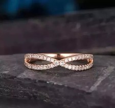 14k Rose Gold Plated Round Cut Diamond Moissanite 2 Ct Women's Wedding Ring