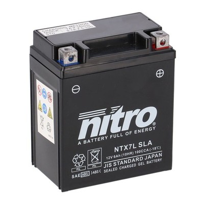 Nitro Batterie 12V 6AH YTX7L-BS (für: Honda NSC 50 Vision AF72 - 4 Takt 11-16 )