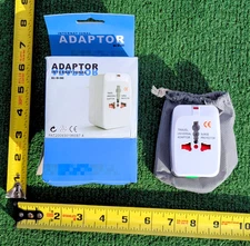 4-in-1 Universal European EU to US American Adapter Plug Converter Euro Asia NIB