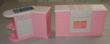 1996 Mattel Barbie Kitchen Playset Pink Stove  Dishwasher