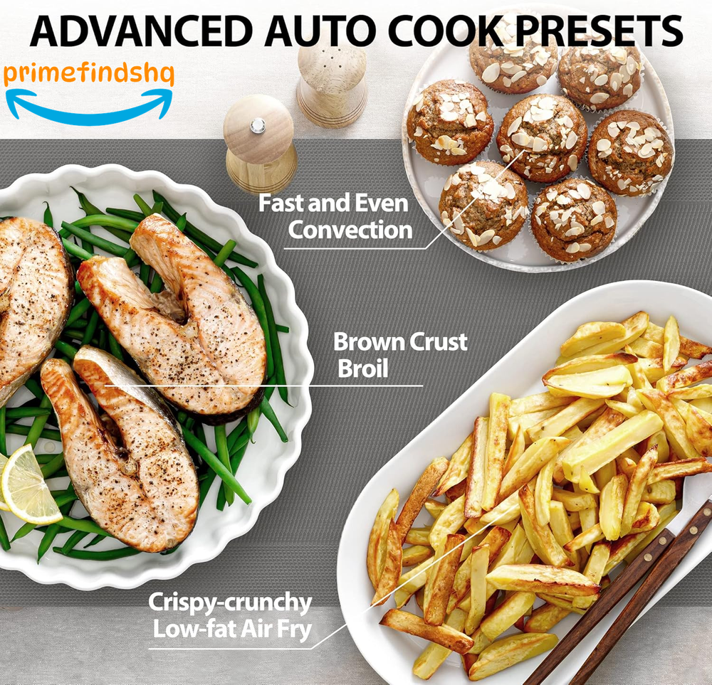 8-in-1 Air Fryer Microwave Combo with Convection Broil Odor Elimination