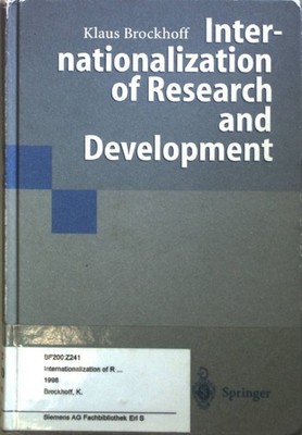 Internationalization of research and development. Brockhoff, Klaus: