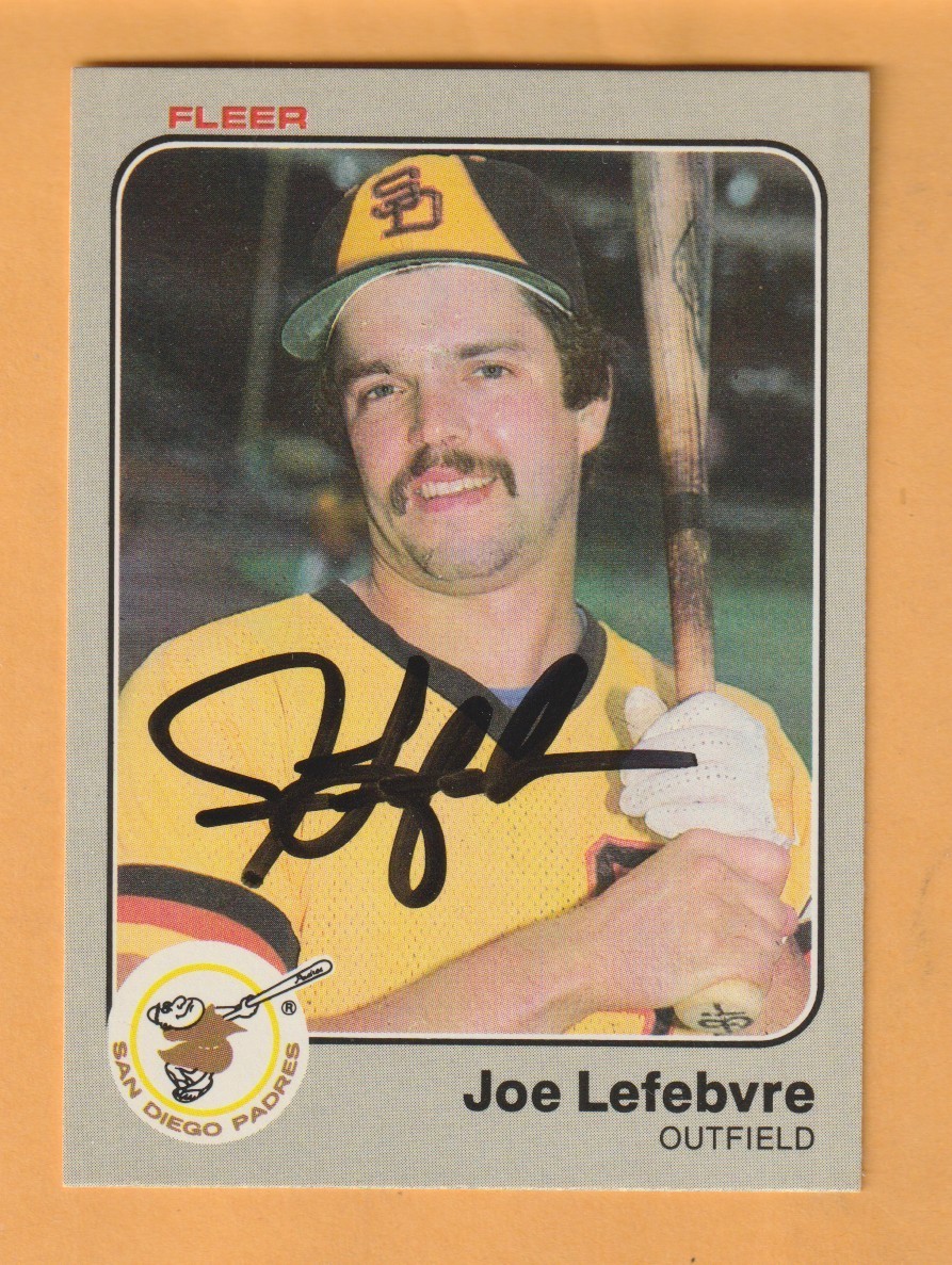 Joe Lefebvre San Diego Padres AUTO Signed 1983 Fleer Concord New Hampshire