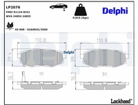 Delphi LP2076 Bremsbelagsatz FüR Scheibenbremse Bremsbelagsatz