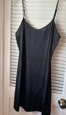 Vintage Vanity Fair Black Nylon Slip Dress 34. 28  Long. 70s-80s USA Lingerie