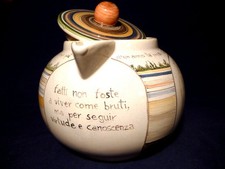 Teiera in ceramica decorata a mano - Divina Commedia - Dante Alighieri - Ulisse