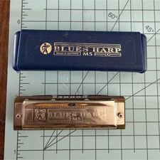 HOHNER Blues Harp MS Diatonic Harmonica Key of Eb Wood/Metal Square Hole w/ Case