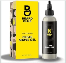 The Beard Club Clear Shaving Gel for Men – Hydrating Mens Shave Fresh Cedar 8oz