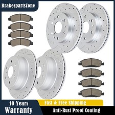Front And Rear Brake Rotors Pads Kits For Gmc Sierra 1500 Yukon Xl Tahoe Drilled Front And Rear Brake Rotors Pads Kits For Gmc Sierra 1500 Yukon Xl Tahoe Drilled