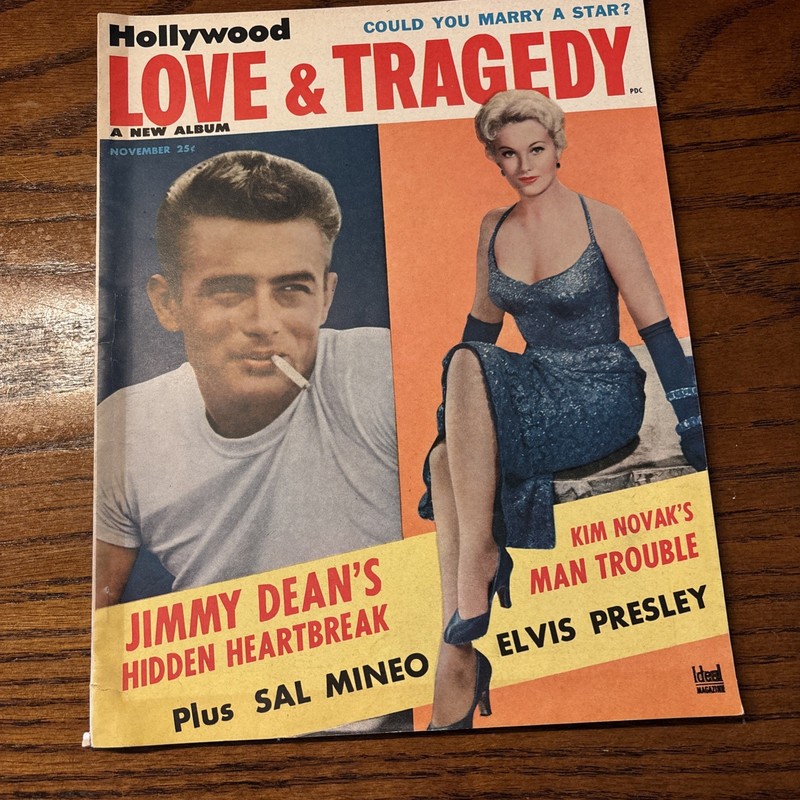 VTG Hollywood Love & Tragedy Magazine November 1956 Jimmy Dean 