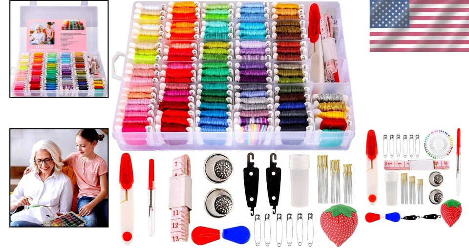 200-Piece Multicolor Embroidery Floss Kit with Organizer for DIY Crafts and F... - Image 2 of 4