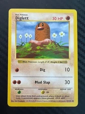Pokémon TCG Diglett Base Set Shadowless Common Card 47/102 LP
