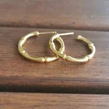 Julie Vos Bamboo Gold Hoop Earrings