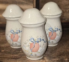 3 Vintage Marmalade International China Goose Blue Ribbon Stoneware Spice Jars