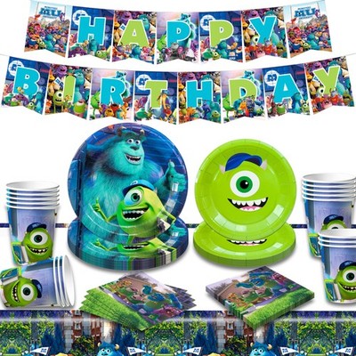 Monsters Inc University Geburtstag Party Zubehör Geschirrset Deko Teller Tassen 