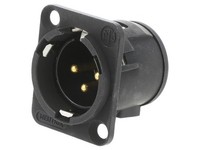 NC3MD-V-B Steckverbinder: Xlr Buchse MäNnlich Pin: 3 Gerade Tht Schwarz Neutrik