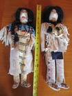 Pair of handmade Sioux dolls with beading in EUC from 1970s, ? human hair — photo 3