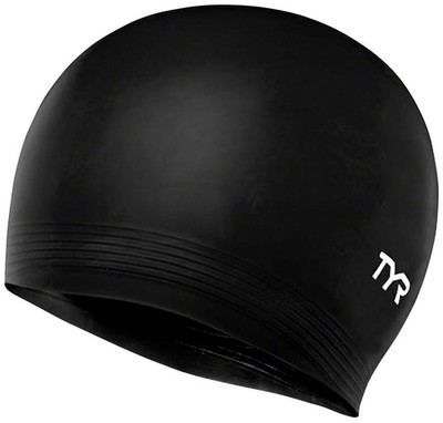 TYR Adult Fit Latex Swimming Pool Water Bathing Caps White Black 